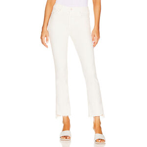 Mother The Insider Crop Step Fray Jeans in Cream Puffs Size 27